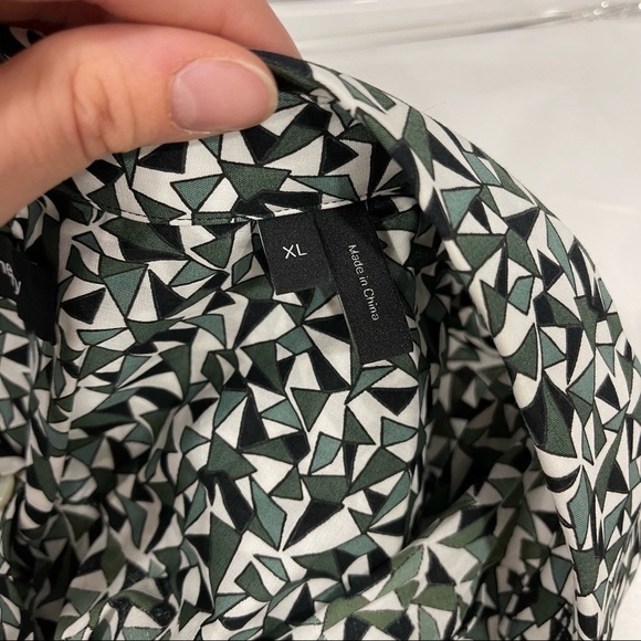 Theory Irving Slim Fit Angle Print Sport Shirt in Virdis Multi Short Sleeve XL - Picture 8 of 8